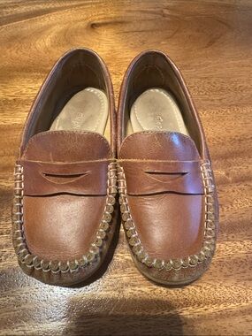 Elephantito Brown Leather Moccasin Loafers boys